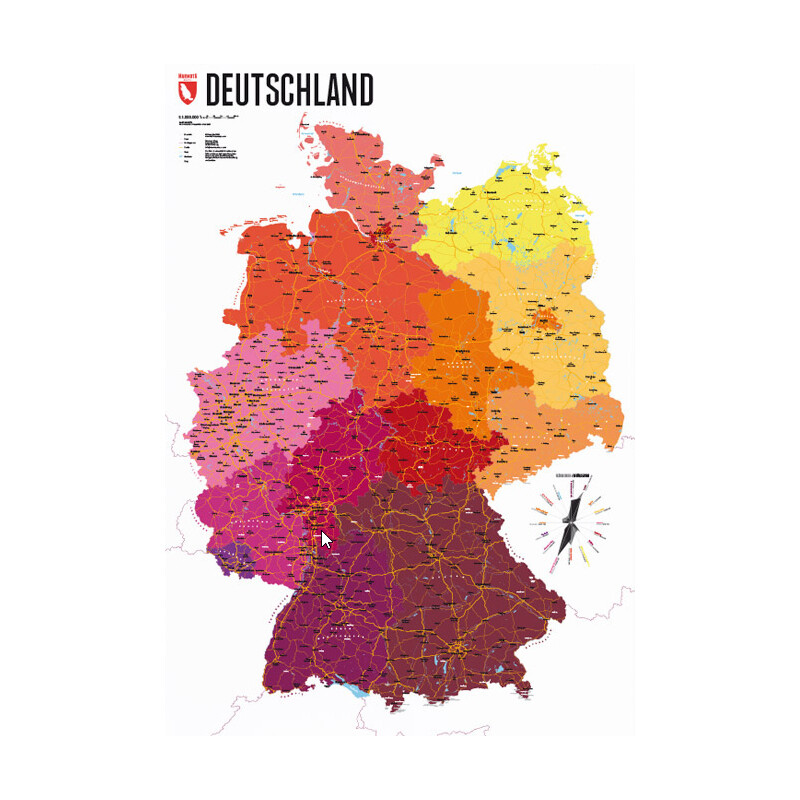 Marmota Maps Mapa Deutschland politisch (70x100)