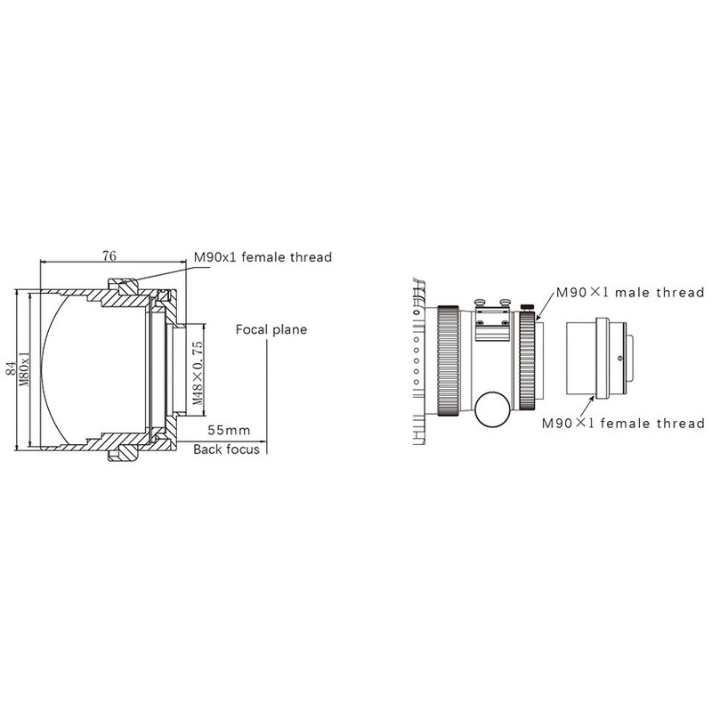 Omegon Reducer 0,7x para 108/600 Quintupleto APO