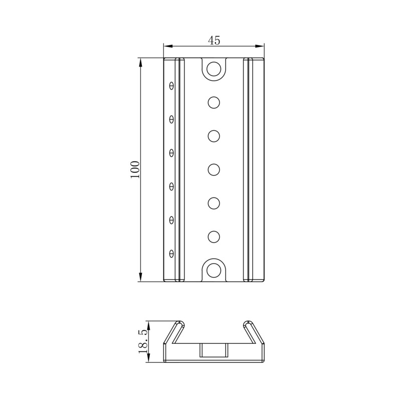 Omegon Riel de montaje Buscador para 72/400 Quintupleto APO