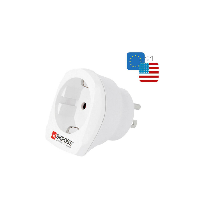 Skross Fuente energética Adaptador de viaje Europe to USA