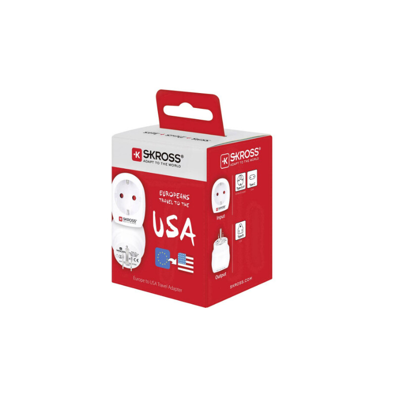 Skross Fuente energética Adaptador de viaje Europe to USA