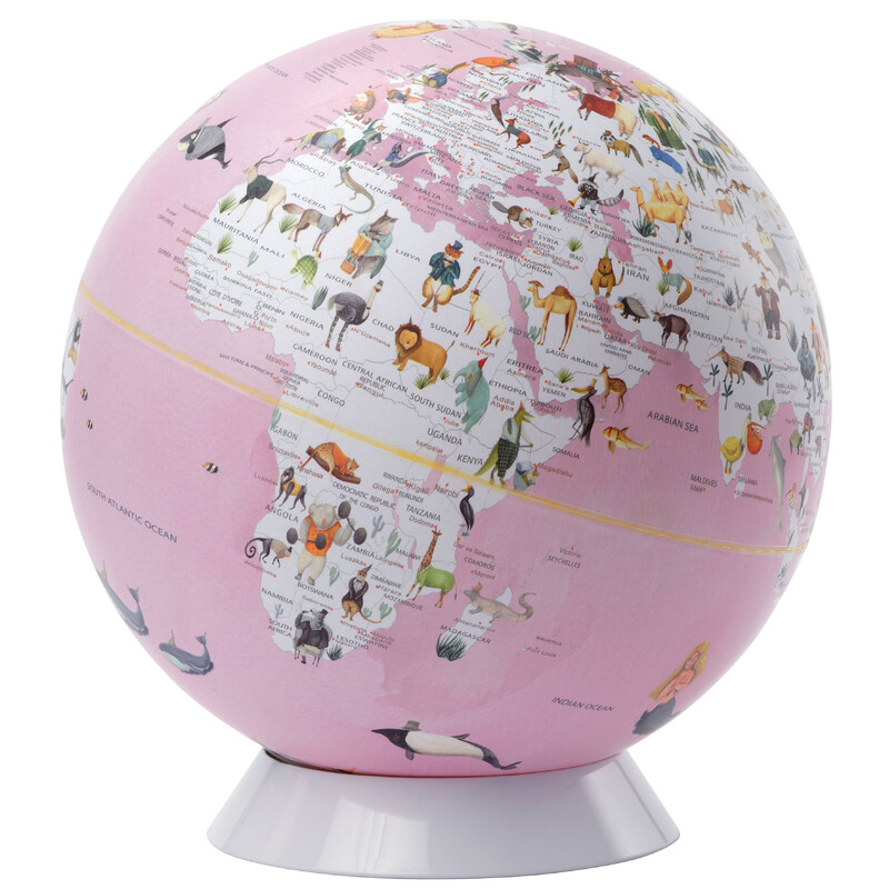 TROIKA Globo terráqueo Wildlife World Pink 25cm