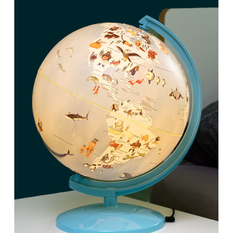TROIKA Globo terráqueo Wildlife World Light Blue 25cm