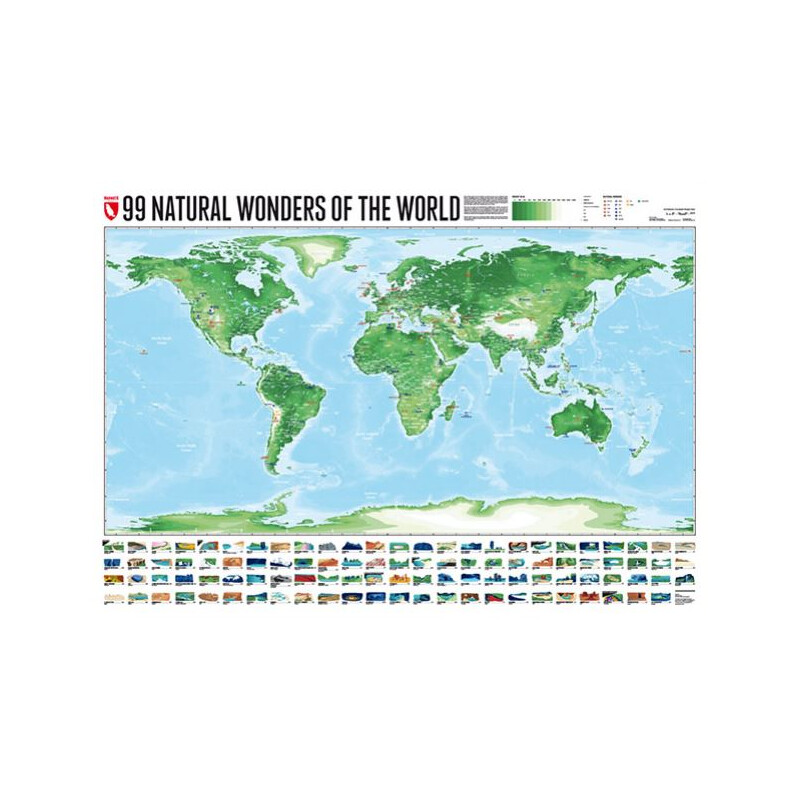 Marmota Maps Mapamundi 99 Natural Wonders (140x100)