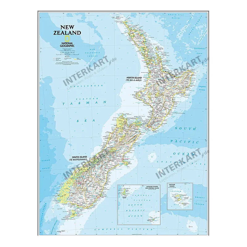 National Geographic Mapa Nueva Zelanda (60 x 77 cm)
