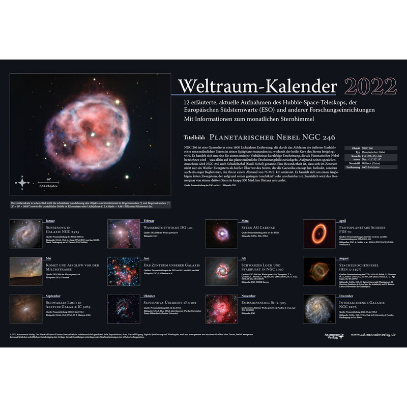 Astronomie-Verlag Calendarios Weltraum-Kalender 2022