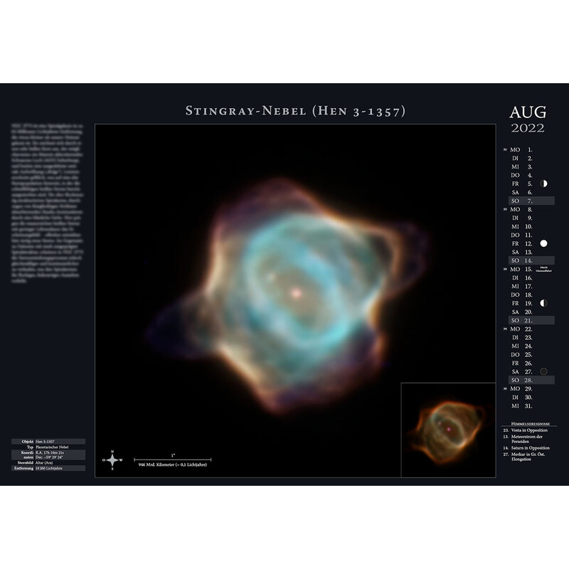 Astronomie-Verlag Calendarios Weltraum-Kalender 2022