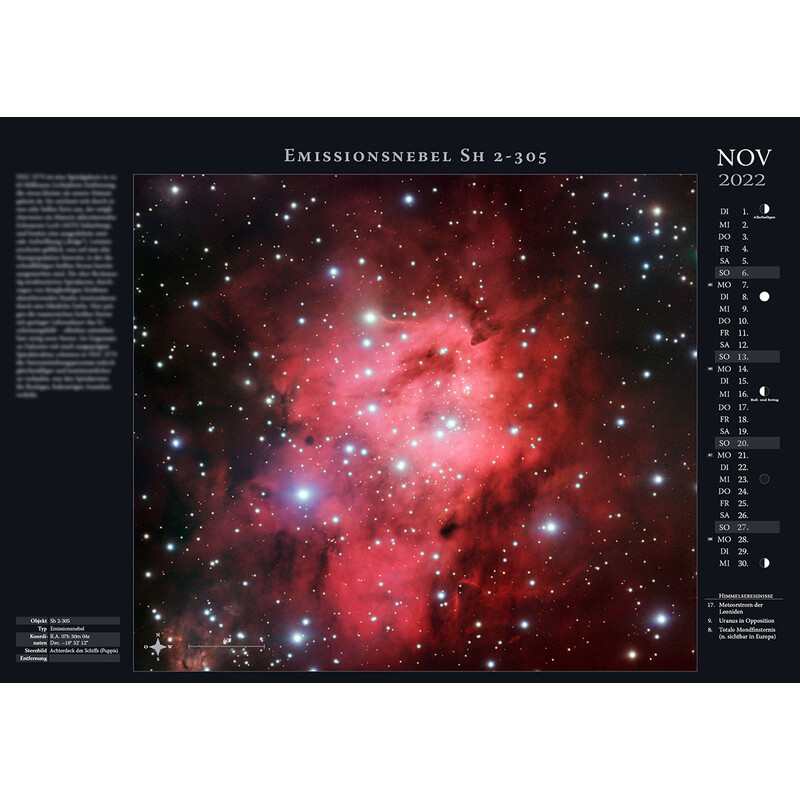 Astronomie-Verlag Calendarios Weltraum-Kalender 2022