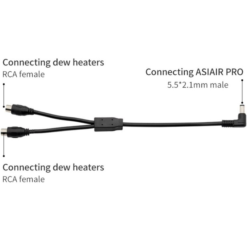 ZWO Cable DC Y Split (conector hueco a RCA)