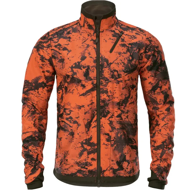 Härkila Chaqueta reversible de forro polar Wildboar Pro, verde sauce/AXIS MSP naranja Wildboar, talla XXL