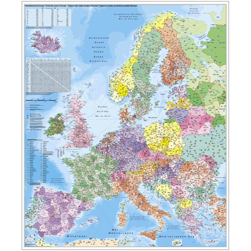 Stiefel Mapa continental Europa Código postal (97 x 119 cm)