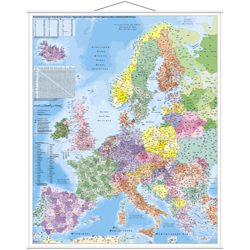 Stiefel Mapa continental Europa Código postal (97 x 119 cm)