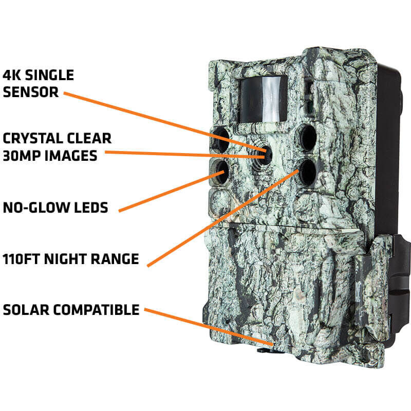 Bushnell Cámara de caza 30MP CORE 4KS Tree Bark Camo No Glow, Caja 5L