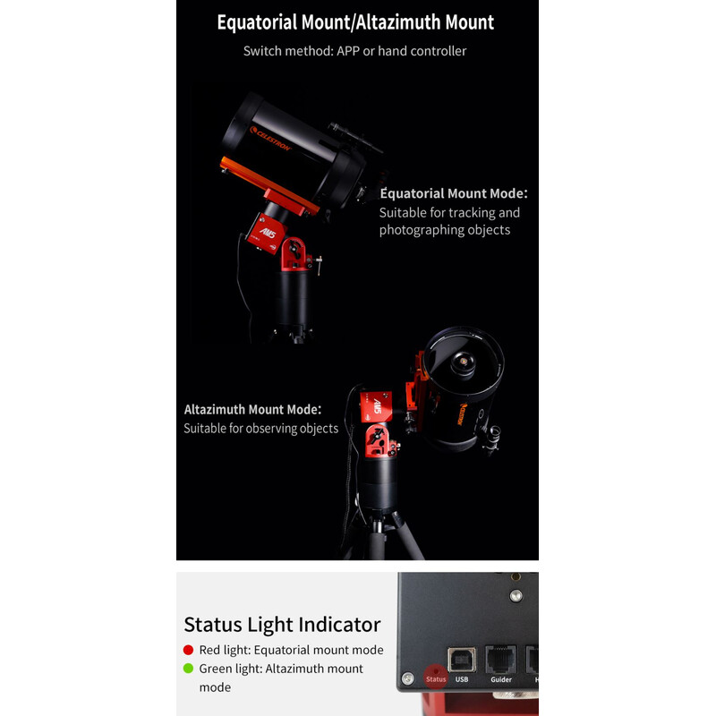 ZWO Montura ecuatorial armónica AM5 + trípode de Carbon