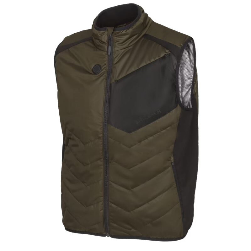 Härkila Chaleco calefactor, verde sauce/negro, talla XS