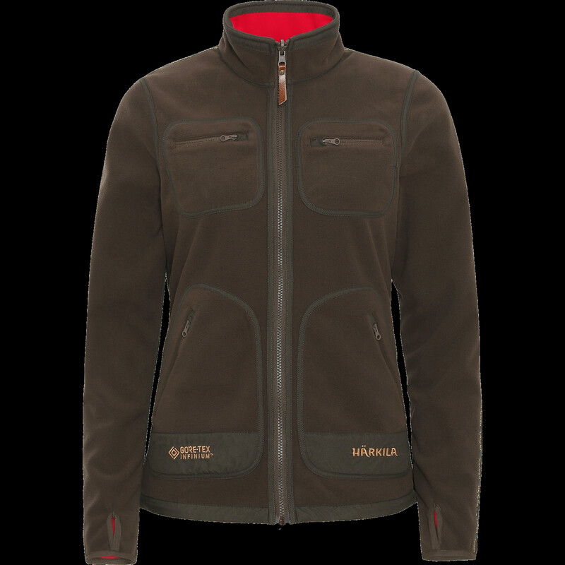 Härkila Chaqueta de forro polar Kamko para mujer, marrón/rojo, talla S