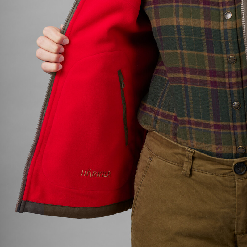 Härkila Chaqueta de forro polar Kamko para mujer, marrón/rojo, talla S