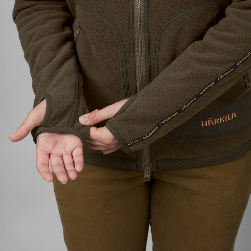 Härkila Chaqueta de forro polar Kamko para mujer, marrón/rojo, talla L