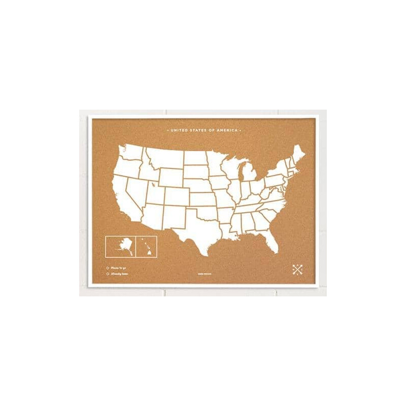 Miss Wood Mapa Woody Países Estados Unidos EE UU (90 x 60 cm)