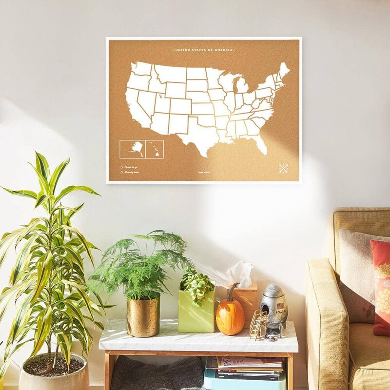 Miss Wood Mapa Woody Países Estados Unidos EE UU (90 x 60 cm)