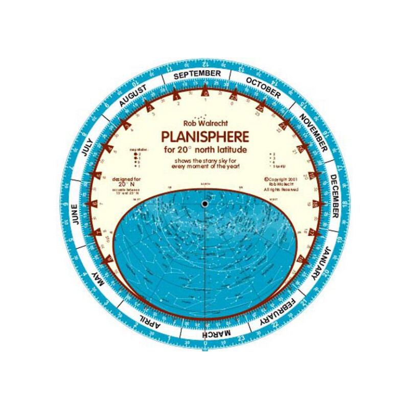 Rob Walrecht Mapa estelar Planisphere 20°N 25cm