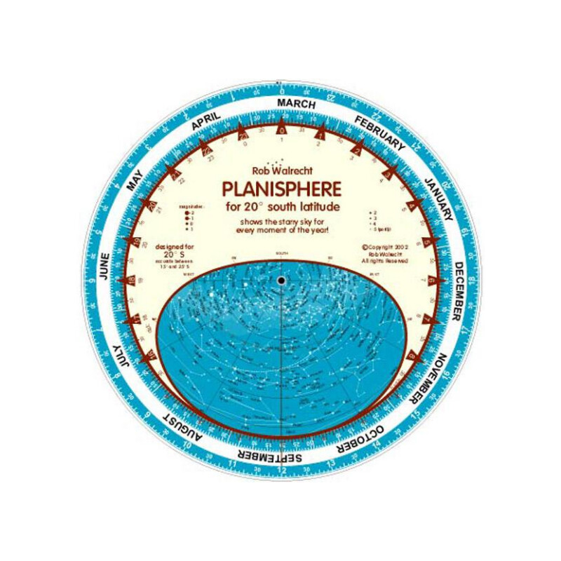 Rob Walrecht Mapa estelar Planisphere 20°S 25cm