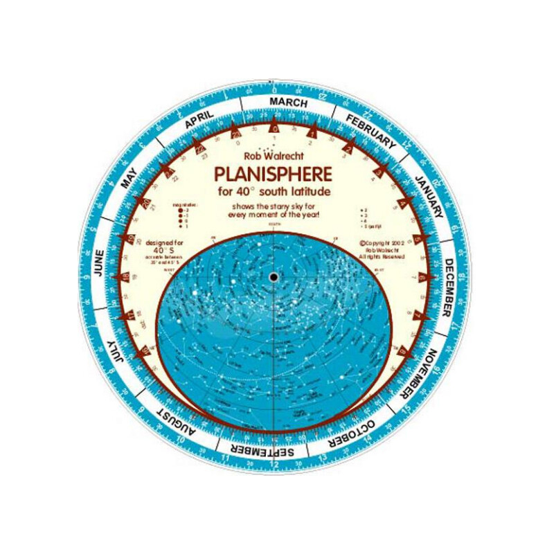 Rob Walrecht Mapa estelar Planisphere 40°S 25cm