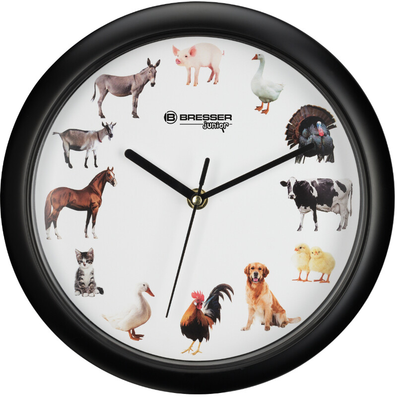 Bresser Junior Reloj de pared con sonidos de animales