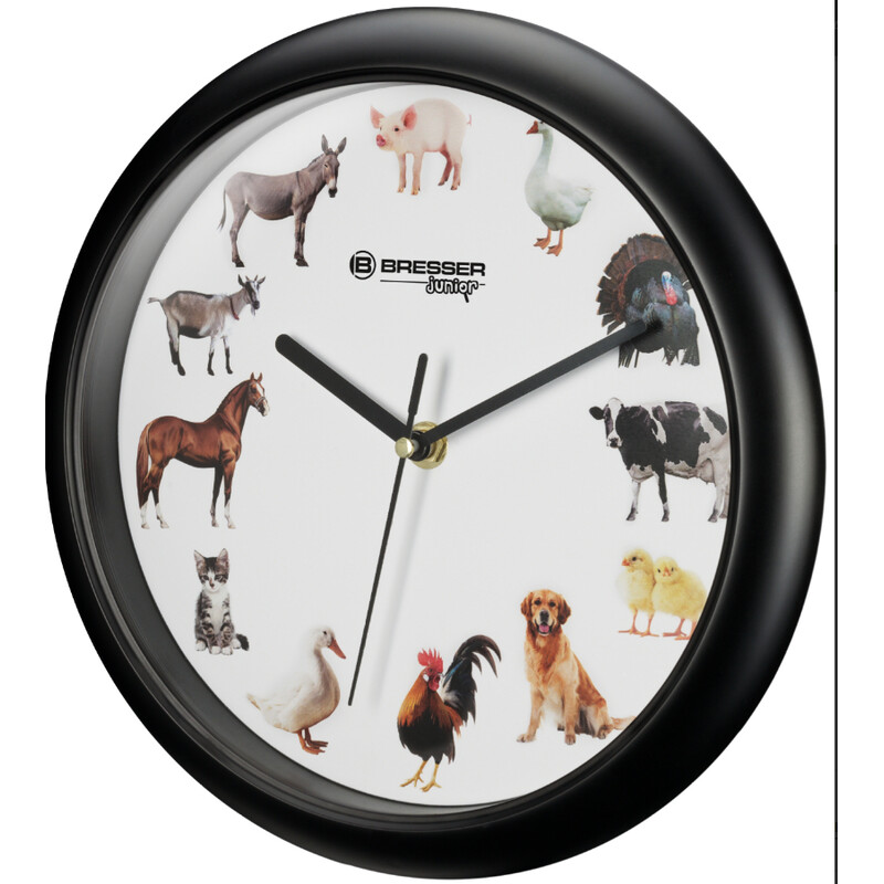 Bresser Junior Reloj de pared con sonidos de animales