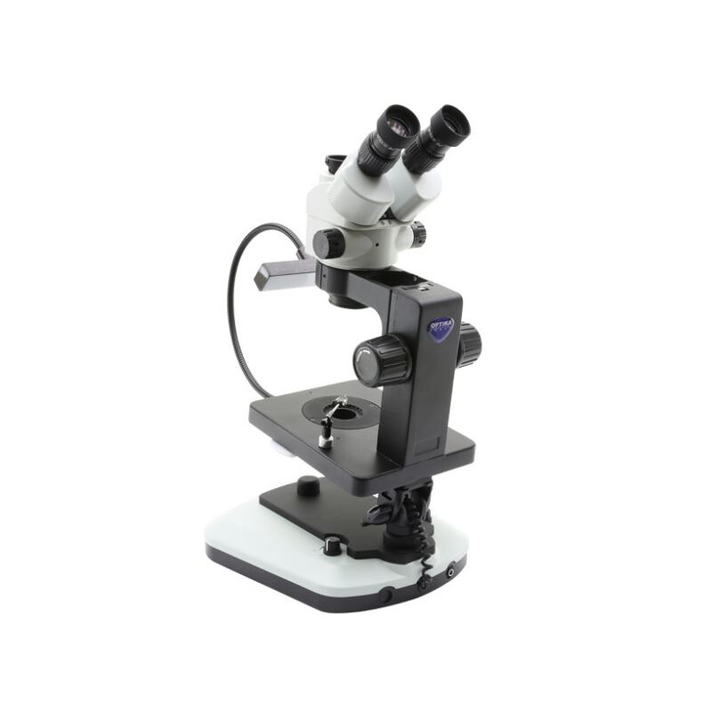Optika Microscopio stereo zoom OPTIGEM-20 trino, BF, DF, Greenough, w.d. 100 mm, 10x/21 mm, 0,7x-4,5x