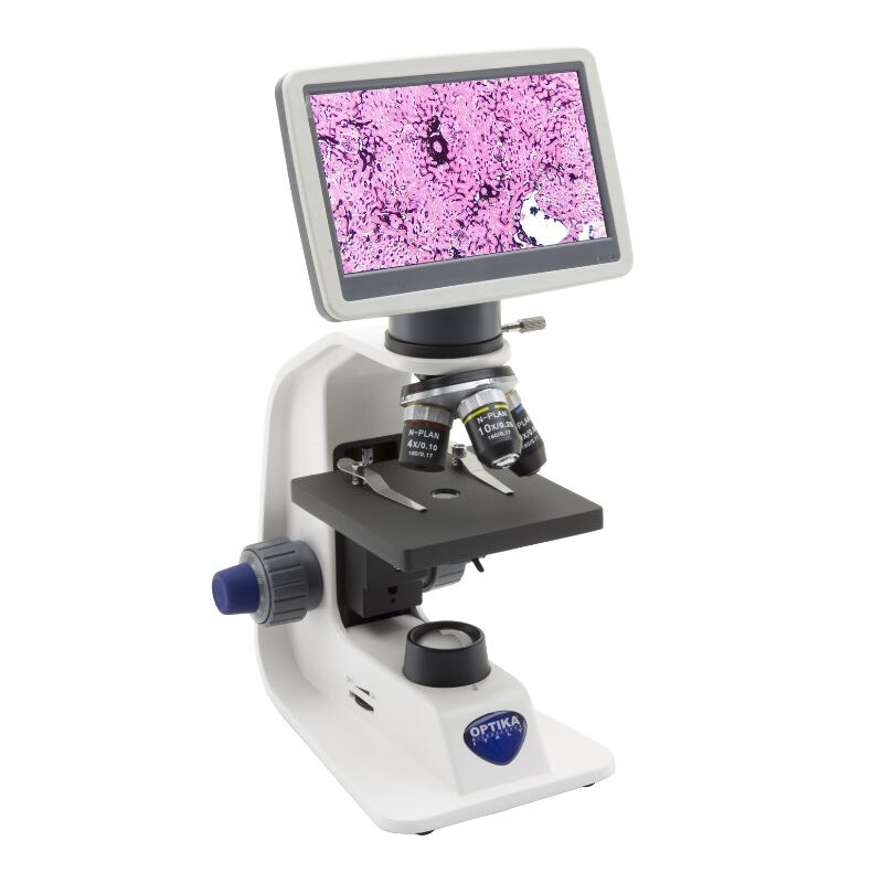 Optika Microscopio B-151V, digital, mono, DIN, HC, 40x-400x, X-LED 1W, 2 MP, 30 fps, LCD
