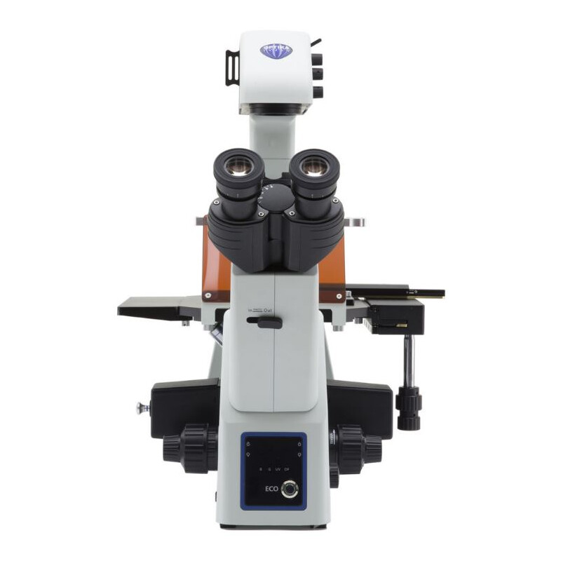 Optika Microscopio invertido IM-5FLD, FL, trino, inverso, 10x24 mm, AL/DL, LED 5 W, 8 W w.o. objetivos