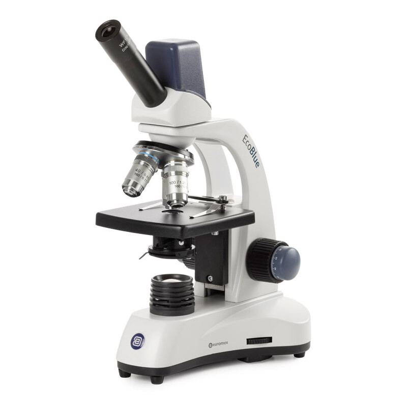 Euromex Microscopio EcoBlue EC.1105, monocromo, digital, 5 MP, achro. 40x, 100x, 400x 1000x, LED