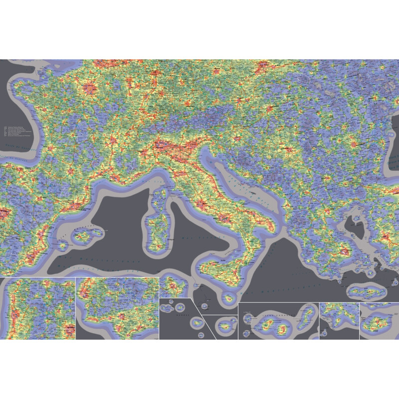 Oculum Verlag Mapa continental Sky Quality Map Europe