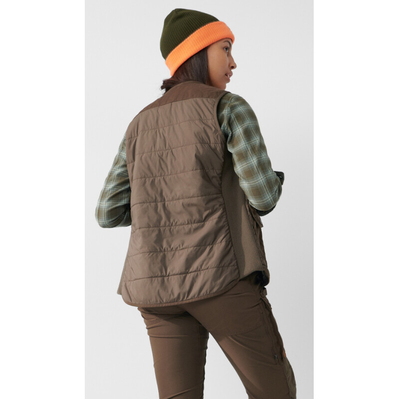 Fjällräven Chaleco acolchado Forest Wool W, 633 Dark Olive, XS