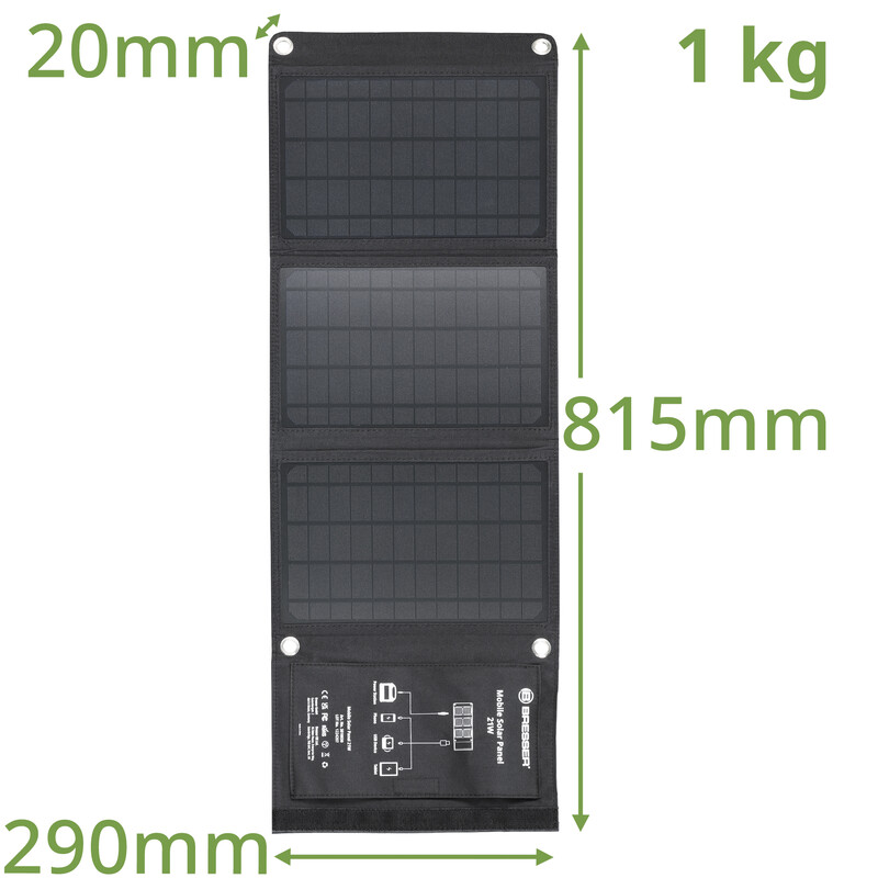 Bresser Cargador solar móvil de 21 vatios