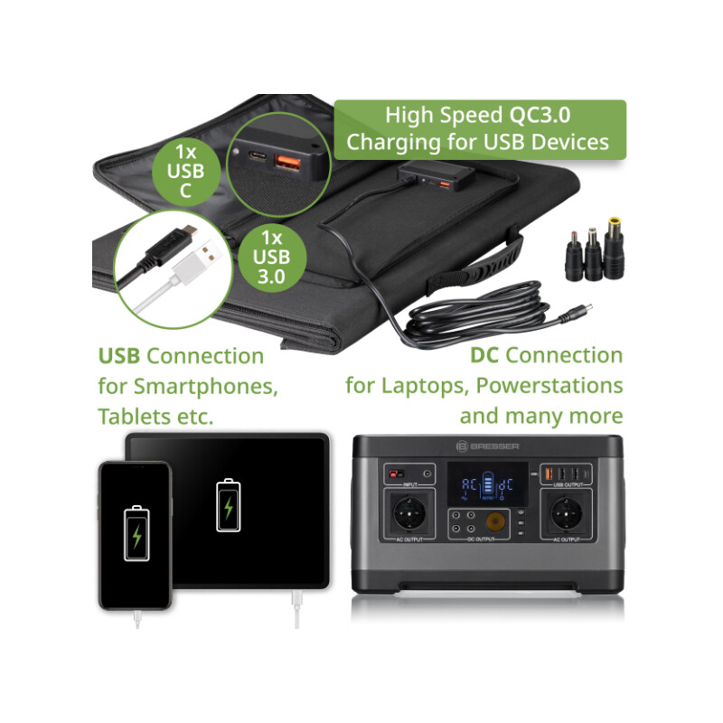Bresser Cargador solar Mobile de 120 vatios