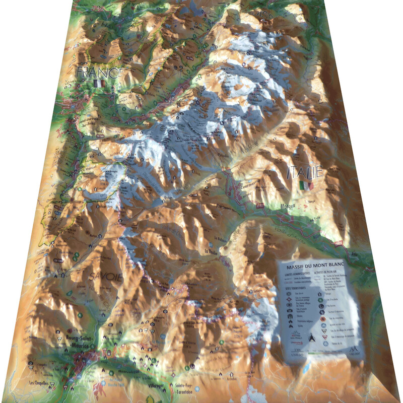 3Dmap Mapa regional Massif du Mont Blanc (41 cm x 61 cm)
