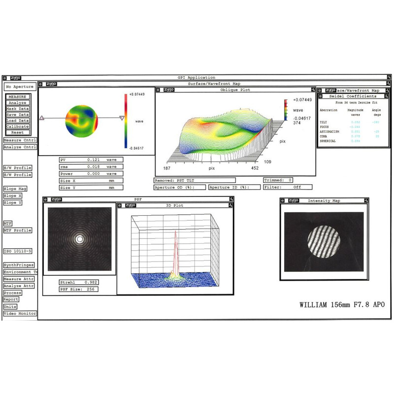 William Optics Refractor apocromático AP 156/1217 Fluorostar Gray OTA