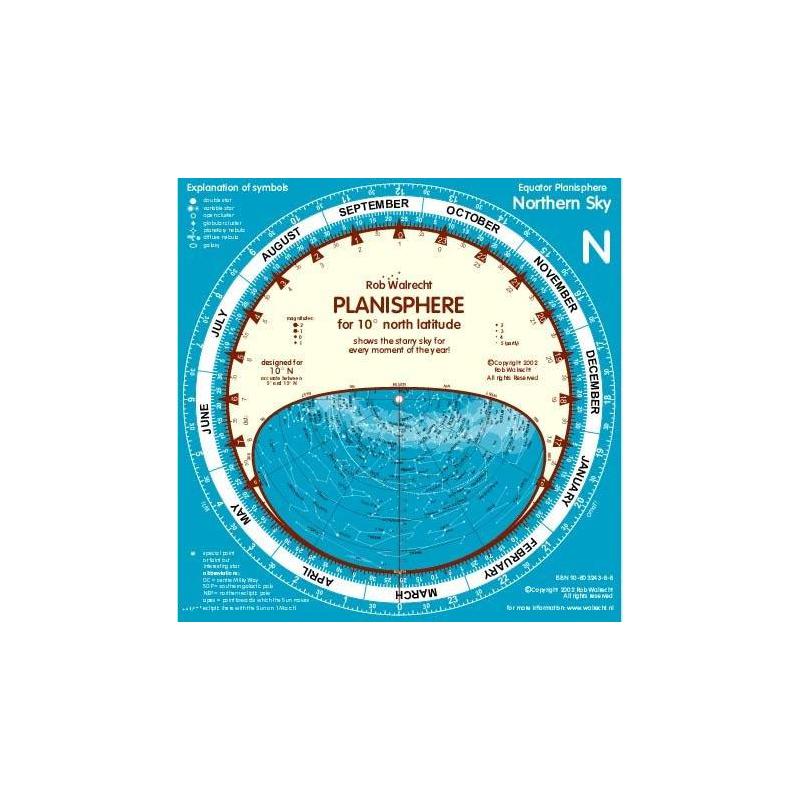 TS Optics Mapa astronómico doble planisferio