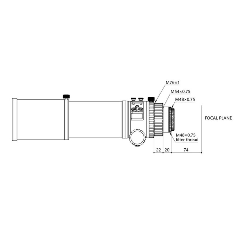 OPT Refractor apocromático Radian AP 75/405 Petzval OTA