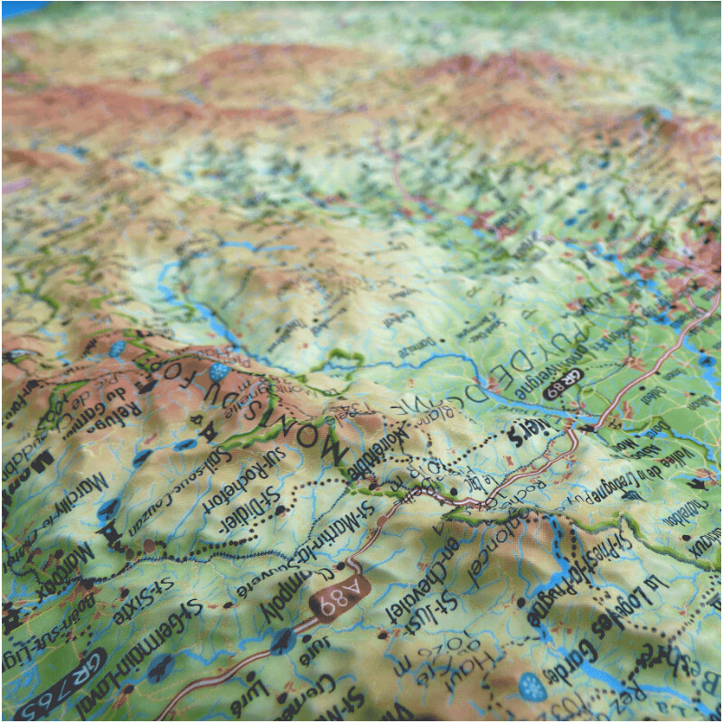 3Dmap Mapa regional Le Massif Central