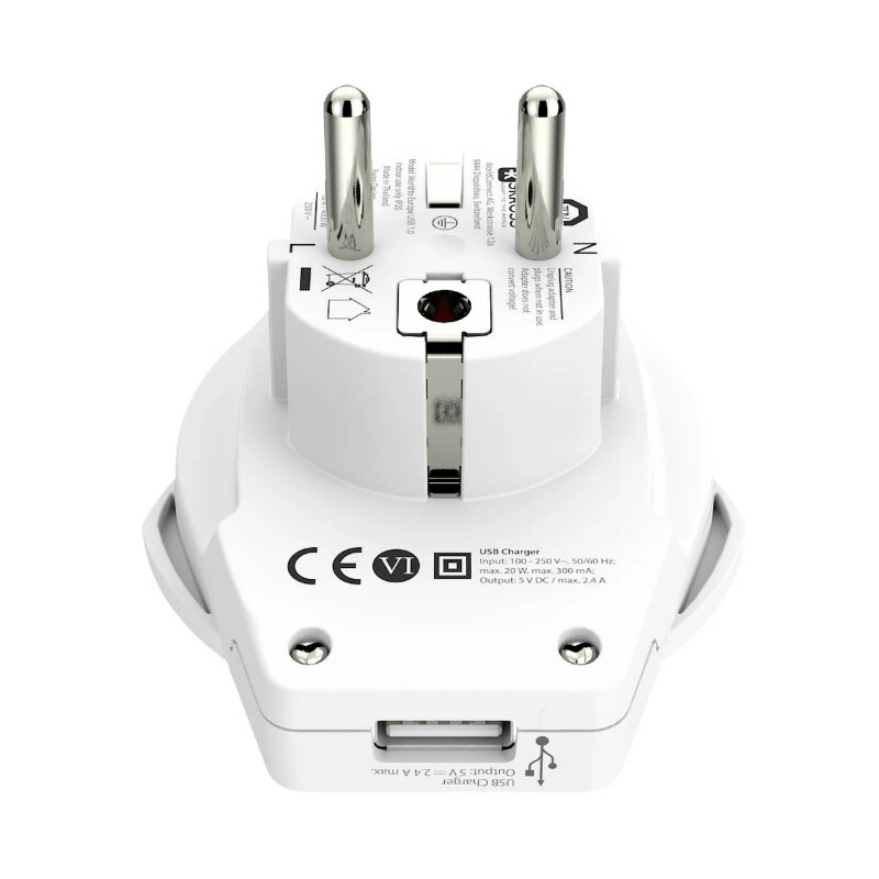 Skross Fuente energética Adaptador de viaje World to Europe USB 1.0
