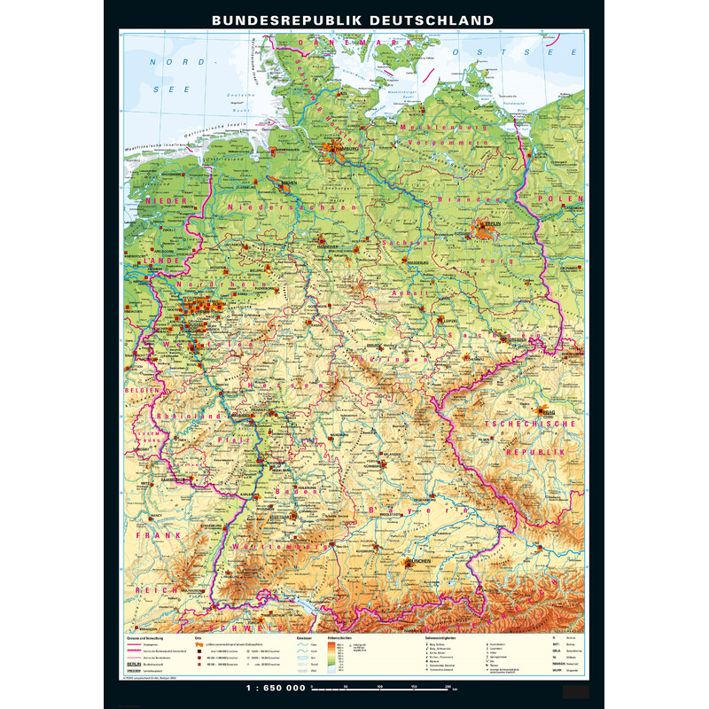 PONS Mapa Alemania físico y político (113 x 157 cm)