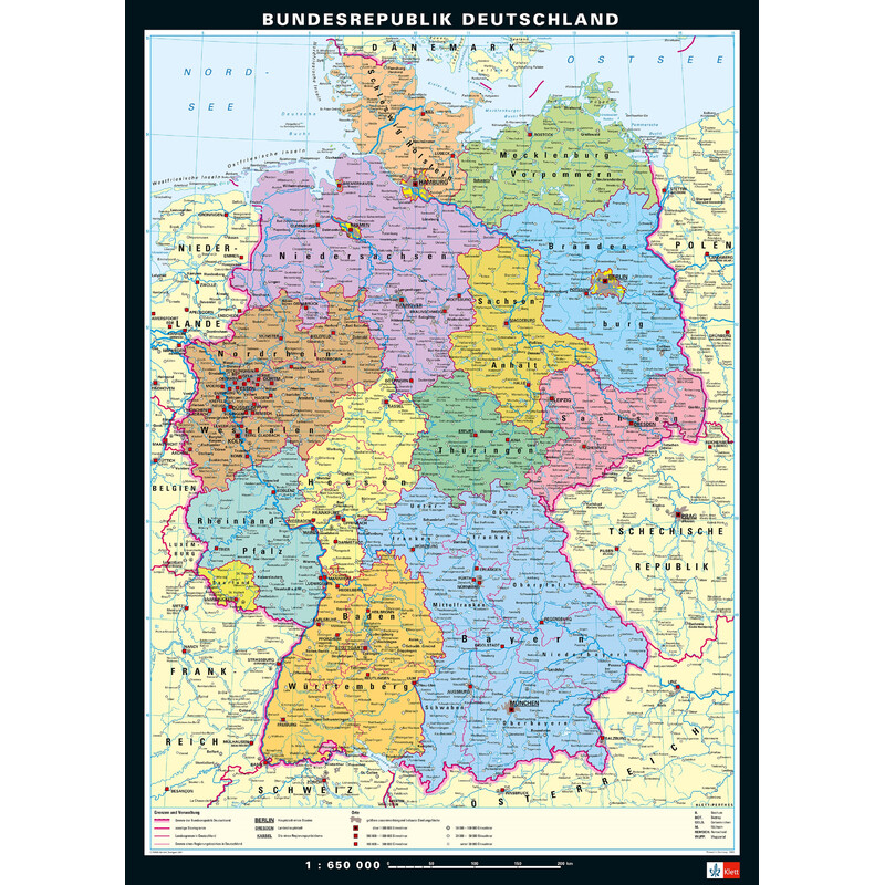 PONS Mapa Alemania físico y político (113 x 157 cm)