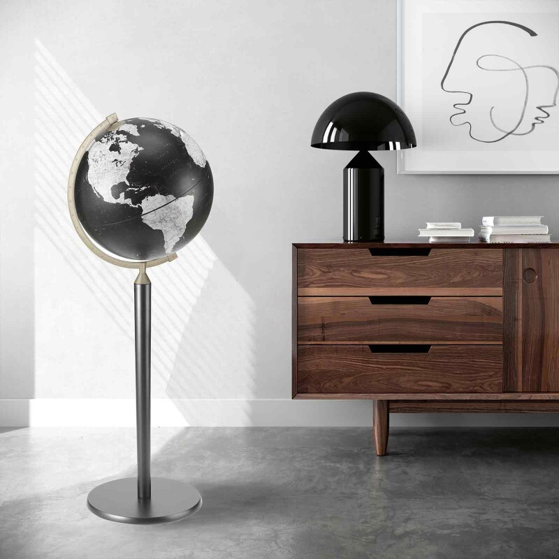 Zoffoli living Globo terráqueo de pie Vasco da Gama All Black 40cm