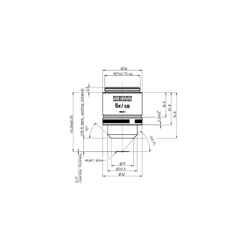 ZEISS Objetivo Plan A 5x/0,12 M27