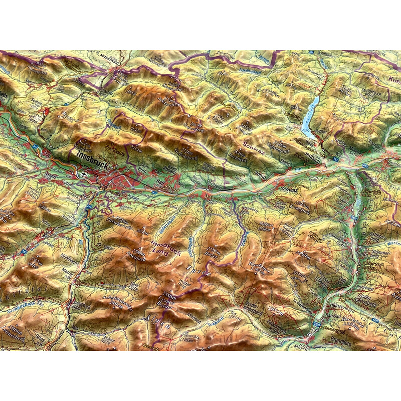 Georelief Tirol (78 x 58 cm) Mapa en relieve 3D con marco de madera
