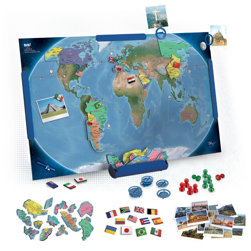 Buki Mapas infantiles Magnetische Weltkarte (70x38cm)