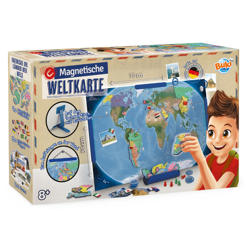 Buki Mapas infantiles Magnetische Weltkarte (70x38cm)